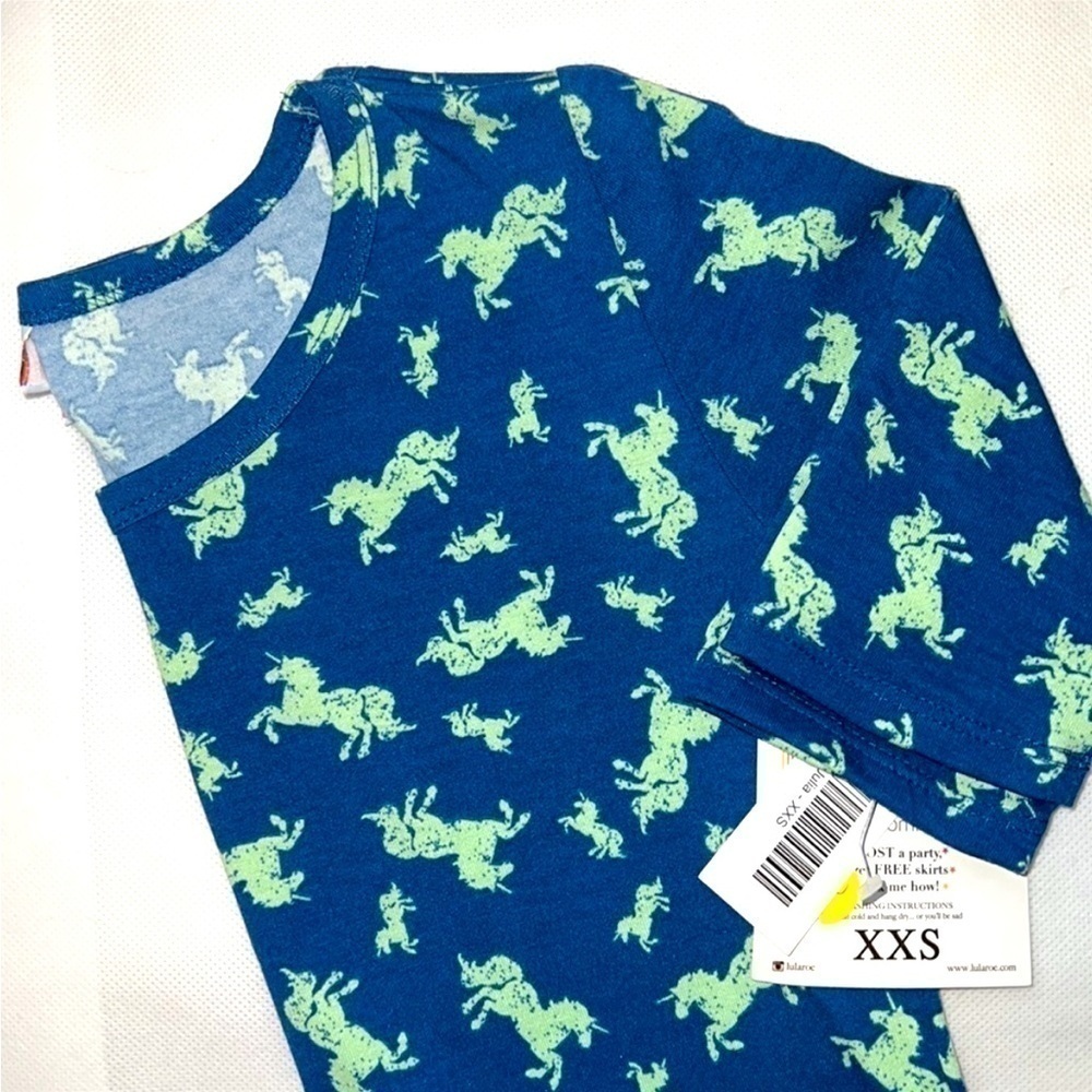 NEW! Short Sleeve T-shirt Midi Dress:LuLaRoe Julia size XXS Unicorn - Picture 2 of 9